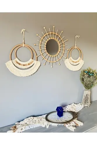 Wall Art Boho Macrame Wall Decor 3 Piece Set - 3