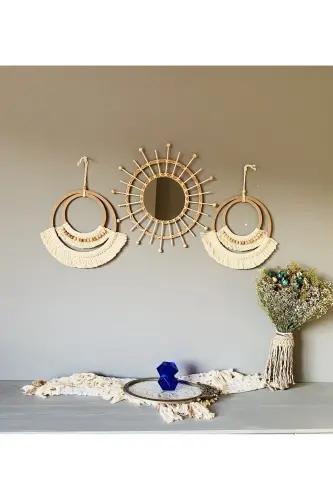 Wall Art Boho Macrame Wall Decor 3 Piece Set - 5