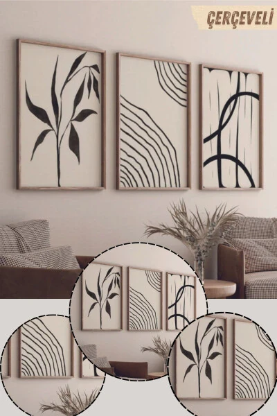 Wall Art Living Room 3 Piece Wall Art Abstract Painting Framed Wall Art Bohemian Wall Art Bedroom - 6