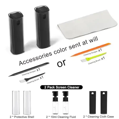 walrfid 2 Pack Screen Cleaner Spray and Wipe for Laptop Monitor and Car Screens, Phone Touchscreen Mist Cleaning Kit for Cellphone, Tablet, PC, Computer, LCD, MacBook, iPhone, iPad, Mac Pro - Black - 4