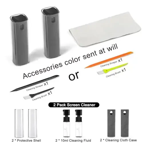 walrfid 2 Pack Computer Screen Cleaner, MacBook Screen Cleaner Spray and Wipe, Electronic Computer Laptop Cleaning Kit for iPad Pro, iPhone, Smartphone, Monitor, Car Display, Tablet, TV Screens, Grey - 3