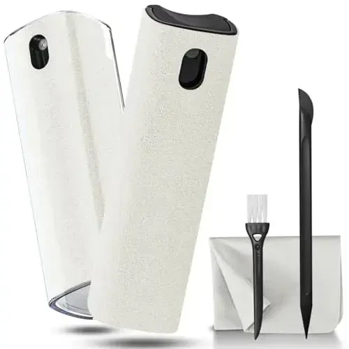 walrfid 2Pcs Car Screen Cleaner, Laptop Screen Cleaner Spray and Wipe, Electronic Computer Cleaning Kit for iPad, iPhone, Cellphone, Monitor, MacBook Pro, Car Display, Tablet, TV Flat Screens, Cream - WALRFID