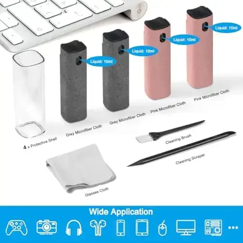 walrfid 3 Pack Screen Cleaner, Car Screen Cleaner Spray and Wipe, Computer Laptop Cleaning Kit for Electronic iPad, iPhone, Cellphone, Monitor, MacBook, Car Display, Tablet, TV Flat Screens, Black - 2