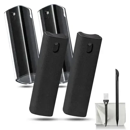 walrfid 4 Pack Screen Cleaner Spray and Wipe for Laptop Monitor and Car Screens, Phone Touchscreen Mist Cleaning Kit for Cellphone, Tablet, PC, Computer, LCD, MacBook, iPhone, iPad, Mac Pro - Black - 1