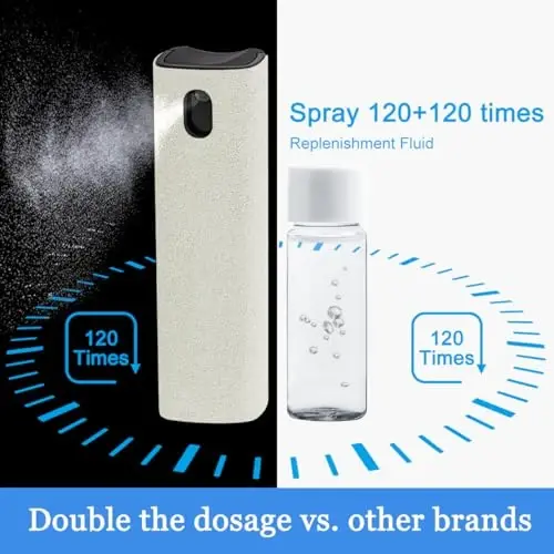 walrfid Car Screen Cleaner Spray, Electronic Touchscreen Mist Cleaning Brush Kit for TV, Laptop, iPad, iPhone, Cellphone, MacBook Pro, Tablet, PC, Computer, Monitor, LCD Screens, Eyeglasses - Cream - 2