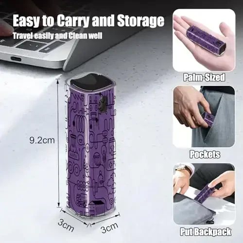 walrfid Car Screen Cleaner, Computer Screen Cleaner Spray and Wipe, Laptop Cleaning Mist Kit for Electronic iPad, iPhone, Phone, MacBook, TV, Monitor Display, with Black Graffiti Case - Purple - 6