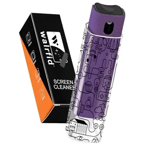 walrfid Car Screen Cleaner, Computer Screen Cleaner Spray and Wipe, Laptop Cleaning Mist Kit for Electronic iPad, iPhone, Phone, MacBook, TV, Monitor Display, with Black Graffiti Case - Purple - 1