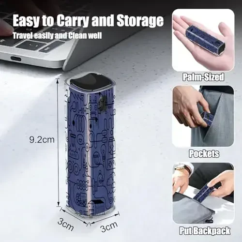 walrfid Car Screen Cleaner Spray and Wipe, Laptop Touchscreen Mist Cleaning Kit for Electronics Computer, iPad, Cellphone, MacBook, TV, Monitor, Tablet Display, with Black Graffiti Case - Dark Blue - 6