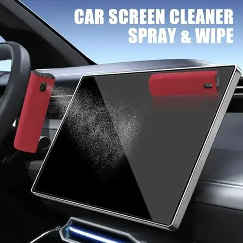 walrfid Car Screen Cleaner Spray and Wipe, Laptop Touchscreen Mist Cleaning Kit for Electronics Computer, iPad, Cellphone, MacBook, TV, Monitor, Tablet, Kindle Display, with Black Graffiti Case - Red - 5