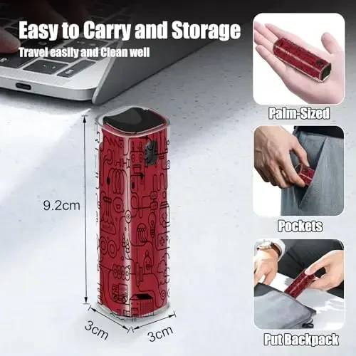 walrfid Car Screen Cleaner Spray and Wipe, Laptop Touchscreen Mist Cleaning Kit for Electronics Computer, iPad, Cellphone, MacBook, TV, Monitor, Tablet, Kindle Display, with Black Graffiti Case - Red - 6