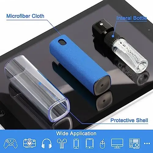 walrfid Car Screen Cleaner Spray, Electronic Touchscreen Mist Cleaning Brush Kit for TV, Laptop, iPad, iPhone, Cellphone, MacBook Pro, Tablet, PC, Computer, Monitor, LCD Screens, Eyeglasses - Cream - 2