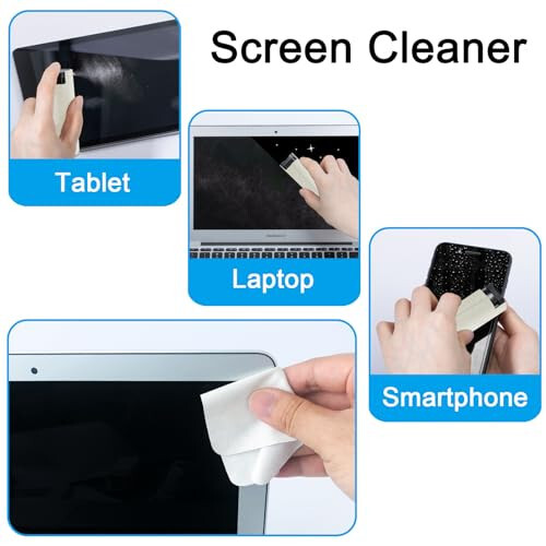 Walrfid Car Screen Cleaner Spray, Electronic Touchscreen Mist Cleaning Brush Kit for TV, Laptop, iPad, iPhone, Cellphone, MacBook Pro, Tablet, PC, Computer, Monitor, LCD Screens, Eyeglasses - Cream - 4