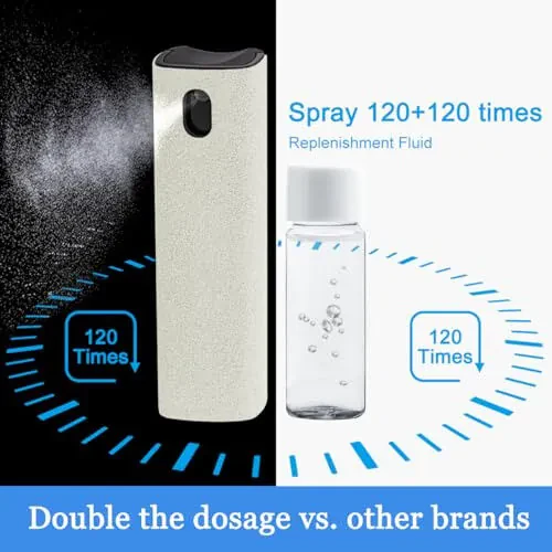 Walrfid Car Screen Cleaner Spray, Electronic Touchscreen Mist Cleaning Brush Kit for TV, Laptop, iPad, iPhone, Cellphone, MacBook Pro, Tablet, PC, Computer, Monitor, LCD Screens, Eyeglasses - Cream - 4