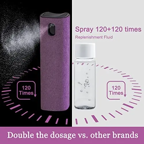 walrfid Screen Cleaner Spray and Wipe, Cleaning Kit for Electronic Smart Phone TV, Laptop, Tablet, PC, Computer Flat Screens, Eyeglasses, Compatible with iPhone iPad MacBook,Purple - 5