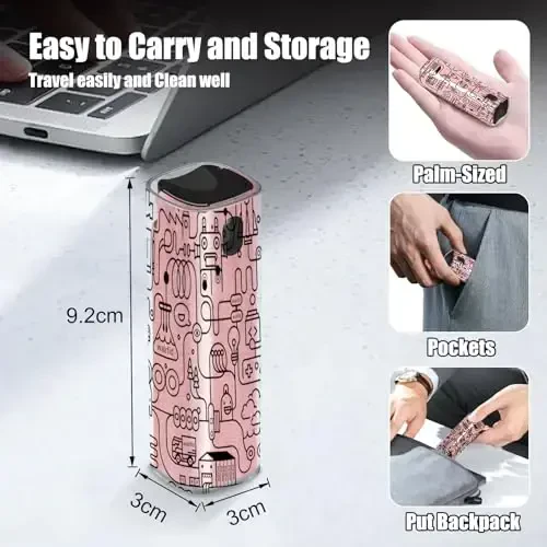 walrfid Graffiti Computer Screen Cleaner, Car Screen Cleaner Spray and Wipe, Electronic Cleaning Spray for Laptop iPad, iPhone, MacBook, TV, Monitor, Tablet Display, with Black Case - Pink - 6