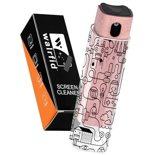 walrfid Graffiti Computer Screen Cleaner, Car Screen Cleaner Spray and Wipe, Electronic Cleaning Spray for Laptop iPad, iPhone, MacBook, TV, Monitor, Tablet Display, with Black Case - Pink 