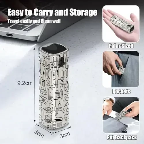 walrfid Laptop Screen Cleaner, Car Screen Cleaner Spray and Wipe, Phone Cleaning Kit for Electronic Computer, iPad, iPhone, MacBook, TV, Monitor, Tablet, Car Display, with Black Graffiti Case - Cream - 6