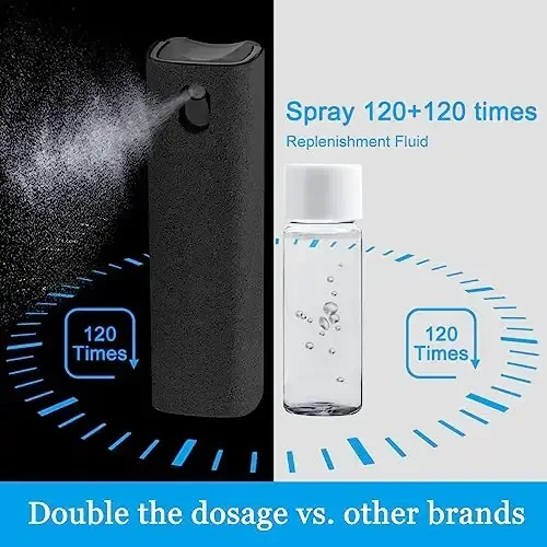 walrfid Screen Cleaner Touchscreen Mist Spray, walrfid Cleaning Kit for Electronic Smart Phone TV, Laptop, Tablet, PC, Computer LCD Flat Screens, Compatible with iPhone iPad MacBook Pro - Black - 5