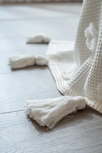 Wanda Cream Double Bed Fringe Throw 220x240 5025 - 4