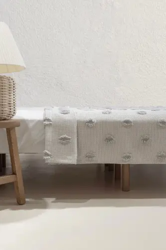 Wanda Gray Double Bed Fringe Throw 220x240 5025 - 8
