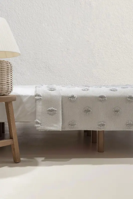 Wanda Gray Double Bed Fringe Throw 220x240 5025 - 8