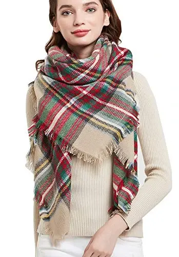 Wander Agio Ayollar Issiq Adyol Ro'mol Kvadrat Qishki Ro'mollar Katta Cheksiz Ro'mollar Chiziqli Plaid Ro'mol 