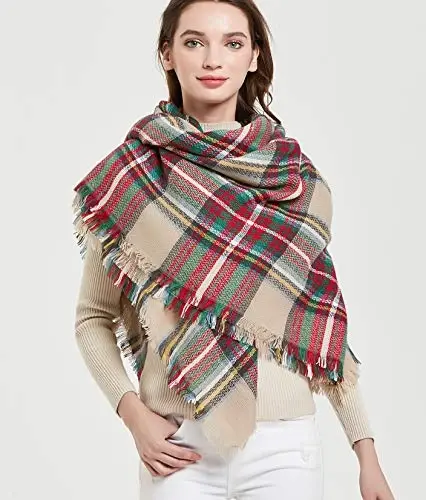 Wander Agio Ayollar Issiq Adyol Ro'mol Kvadrat Qishki Ro'mollar Katta Cheksiz Ro'mollar Chiziqli Plaid Ro'mol - 2