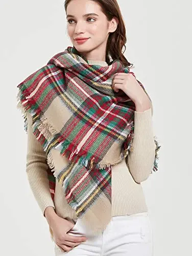 Wander Agio Ayollar Issiq Adyol Ro'mol Kvadrat Qishki Ro'mollar Katta Cheksiz Ro'mollar Chiziqli Plaid Ro'mol - 5