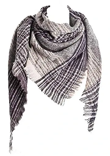 Wander Agio Ayollar Issiq Sharf Uchburchak Ro'mollar Qishki Sharflar Chiziqli Plaid Fichu Qo'pol Yuzasi - 1