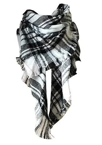Wander Agio Ayollar Issiq Uzun Shol Qishki O‘rashlar Katta Sharflar Naqshli CasModazoneere His Plaid Uchburchak Sharf 