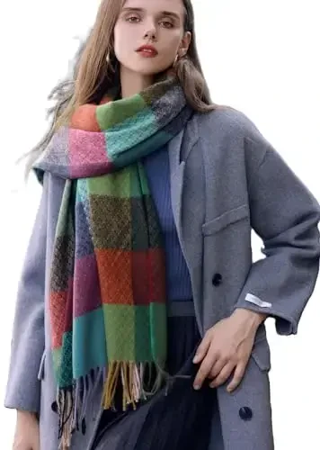 Wander Agio Ayollar Modasi Sharflari Uzun CasModazoneere Ro'mol Qishki Issiq Trikotaj Katta Püsküllü Plaid Sharf 