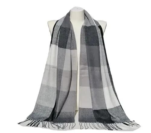 Wander Agio Ayollar Modasi Sharflari Uzun Ro'mol Qishgi Qalin Issiq Trikotaj Katta Plaid Sharf - 2