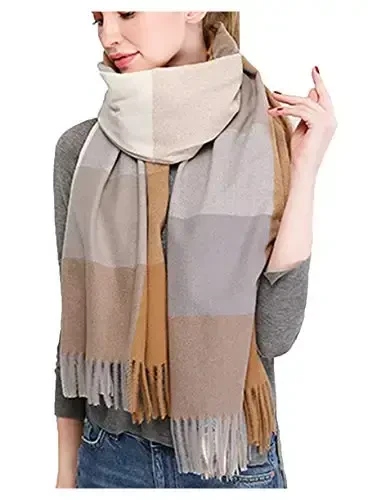 Wander Agio Ayollar Modasi Sharflari Uzun Ro'mol Qishgi Qalin Issiq Trikotaj Katta Plaid Sharf 