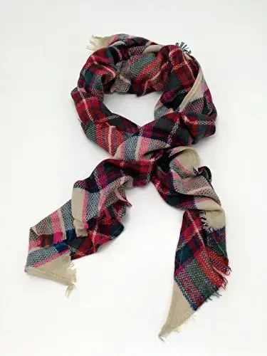 Wander Agio Ayollar uchun issiq uzun ro'mol Qishki o'ralgan katta sharflar Trikotaj CasModazoneere his Plaid Triangle Ro'mol - 3