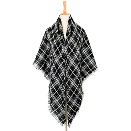 Wander Agio ayollar uchun issiq uzun roʻmol qishki oʻralmalar katta sharflar trikotaj CasModazoneere Feel Plaid Triangle sharf - 2