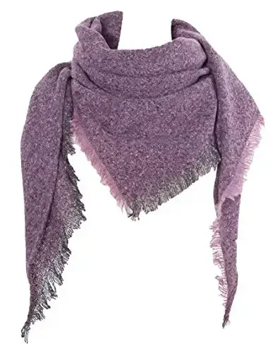 Wander Agio Womens Winter Scarfs Warm Scarf Half Shawls Triangle Scarves Stripe Plaid - 1