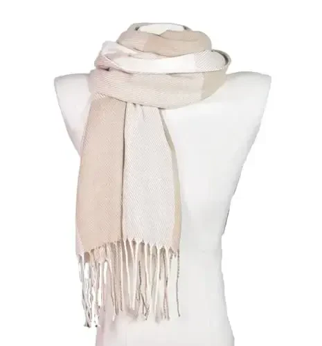 Wander Agio Women's Fashion Scarves Long Shawl Winter Thick Warm Knit Large Plaid Scarf - 4