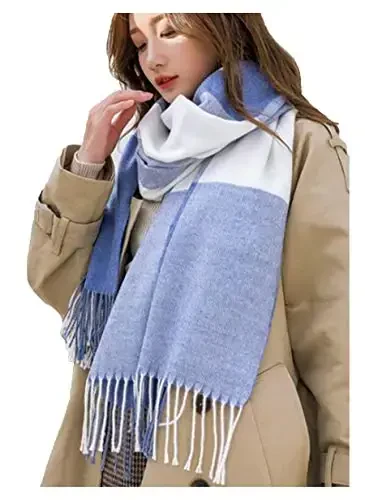 Wander Agio Women's Fashion Scarves Long Shawl Winter Thick Warm Knit Large Plaid Scarf 