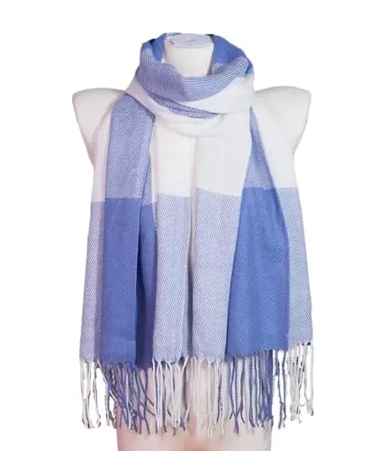 Wander Agio Women's Fashion Scarves Long Shawl Winter Thick Warm Knit Large Plaid Scarf - 3