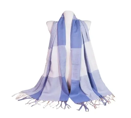 Wander Agio Women's Fashion Scarves Long Shawl Winter Thick Warm Knit Large Plaid Scarf - 5