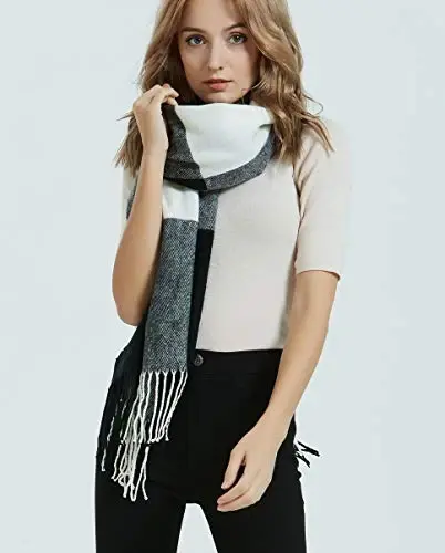 Wander Agio Women's Fashion Long Shawl Big Grid Winter Warm Lattice Large Scarf - 6