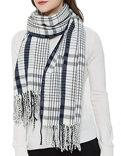 Wander Agio Women's Fashion Long Shawl Big Grid Winter Warm Lattice Large Scarf - 1