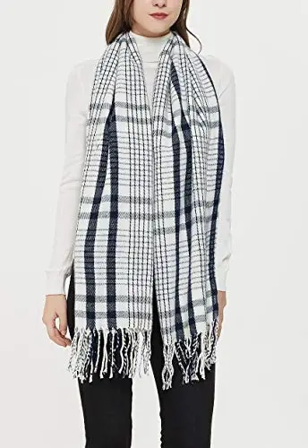Wander Agio Women's Fashion Long Shawl Big Grid Winter Warm Lattice Large Scarf - 3