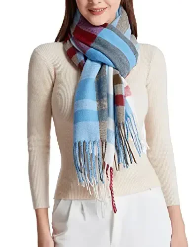 Wander Agio Women's Fashion Long Shawl Big Grid Winter Warm Lattice Large Scarf - 3
