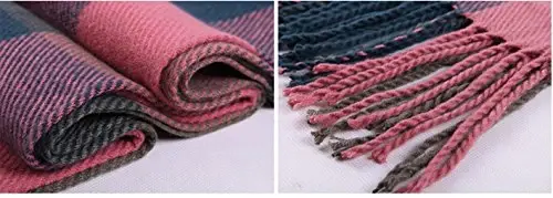 Wander Agio Women's Fashion Long Shawl Big Grid Winter Warm Lattice Large Scarf - 6