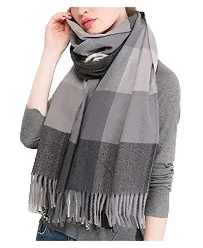 Wander Agio Women's Fashion Scarves Long Shawl Winter Thick Warm Knit Large Plaid Scarf 