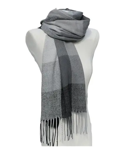 Wander Agio Women's Fashion Scarves Long Shawl Winter Thick Warm Knit Large Plaid Scarf - 3