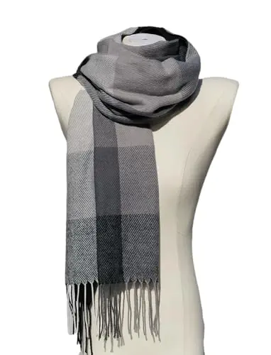 Wander Agio Women's Fashion Scarves Long Shawl Winter Thick Warm Knit Large Plaid Scarf - 4