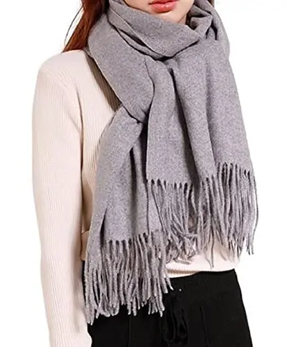 Wander Agio Women's Fashion Scarves Long Shawl Winter Thick Warm Knit Large Plaid Scarf - 1