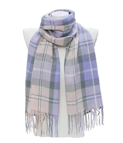 Wander Agio Women's Fashion Scarves Long Shawl Winter Thick Warm Knit Large Plaid Scarf - 3